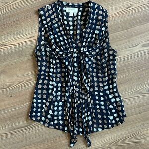 Anthropologie 100% Silk Button Blouse Moulinette Soeurs Size 2